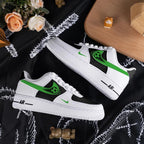 Custom Air Force 1 White Black With Soccer Ball Pattern
