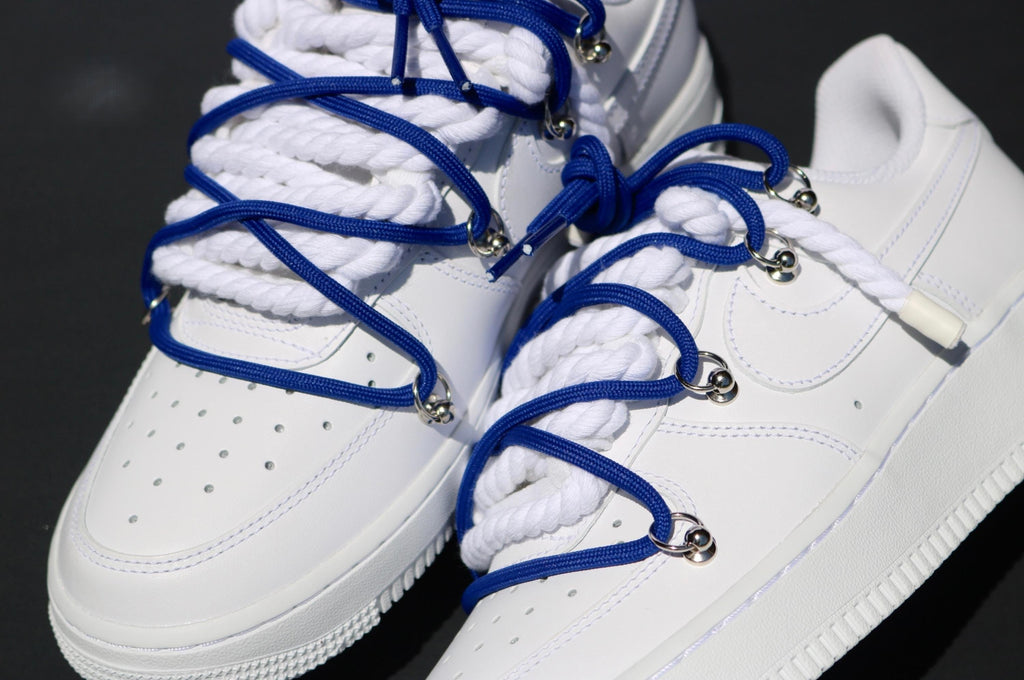 Custom Air Force 1 White Blue Laces