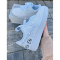 Custom Air Force 1 White Colored Rhinestones Swoosh