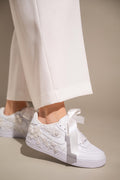 Custom Air Force 1 White Floral And Ribbons
