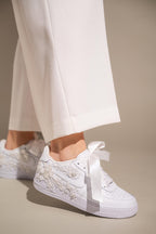 Custom Air Force 1 White Floral And Ribbons