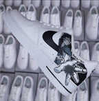 Custom Air Force 1 White Graphic And Snake Print