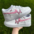 Custom Air Force 1 White Pink Butterflies