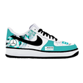 Custom Air Force 1 White Teal With Mercedes Pattern