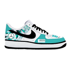 Custom Air Force 1 White Teal With Mercedes Pattern