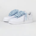 Custom Air Force 1 White With Baby Blue Rope Laces