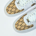 Custom Air Force 1 White With Beige GG Pattern