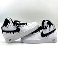 Custom Air Force 1 White With Black Drip Swoosh
