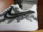 Custom Air Force 1 White With Black Lightning