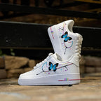 Custom Air Force 1 White with Butterfly and Paint - Splatter Design