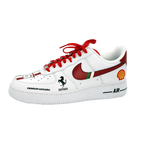 Custom Air Force 1 White With Ferrari Logos And Red Accents