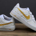 Custom Air Force 1 White with Gold Hearts
