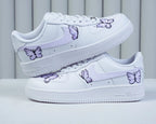 Custom Air Force 1 White with Purple Butterflies
