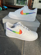 Custom Air Force 1 White With Rainbow Glitter