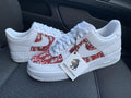 Custom Air Force 1 White With Red Camouflage Pattern