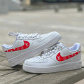 Custom Air Force 1 White With Red LV Logo
