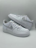 Custom Air Force 1 White With Rhinestones And Heart Patterns