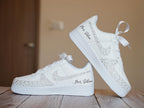 Custom Air Force 1 White With Rhinestones And Pearls
