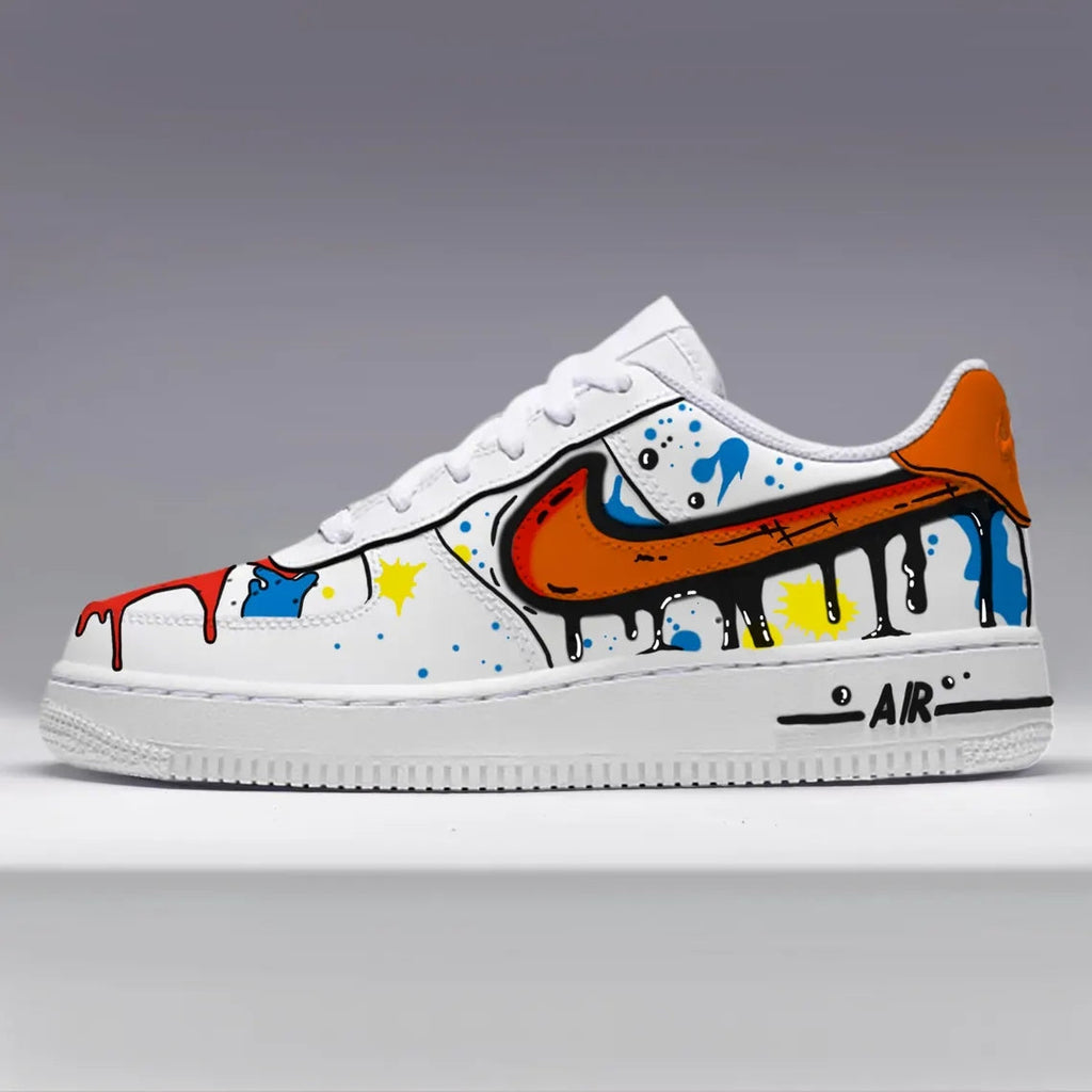 Custom Air Force 1 White With Splatter Paint Design