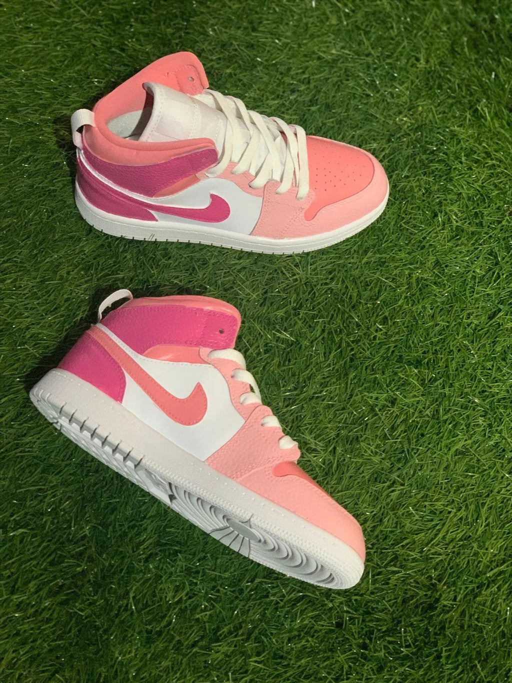 Custom Air Jordan 1 Baby Pink and Magenta Design