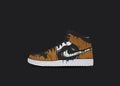Custom Air Jordan 1 Black Brown Drip Pattern