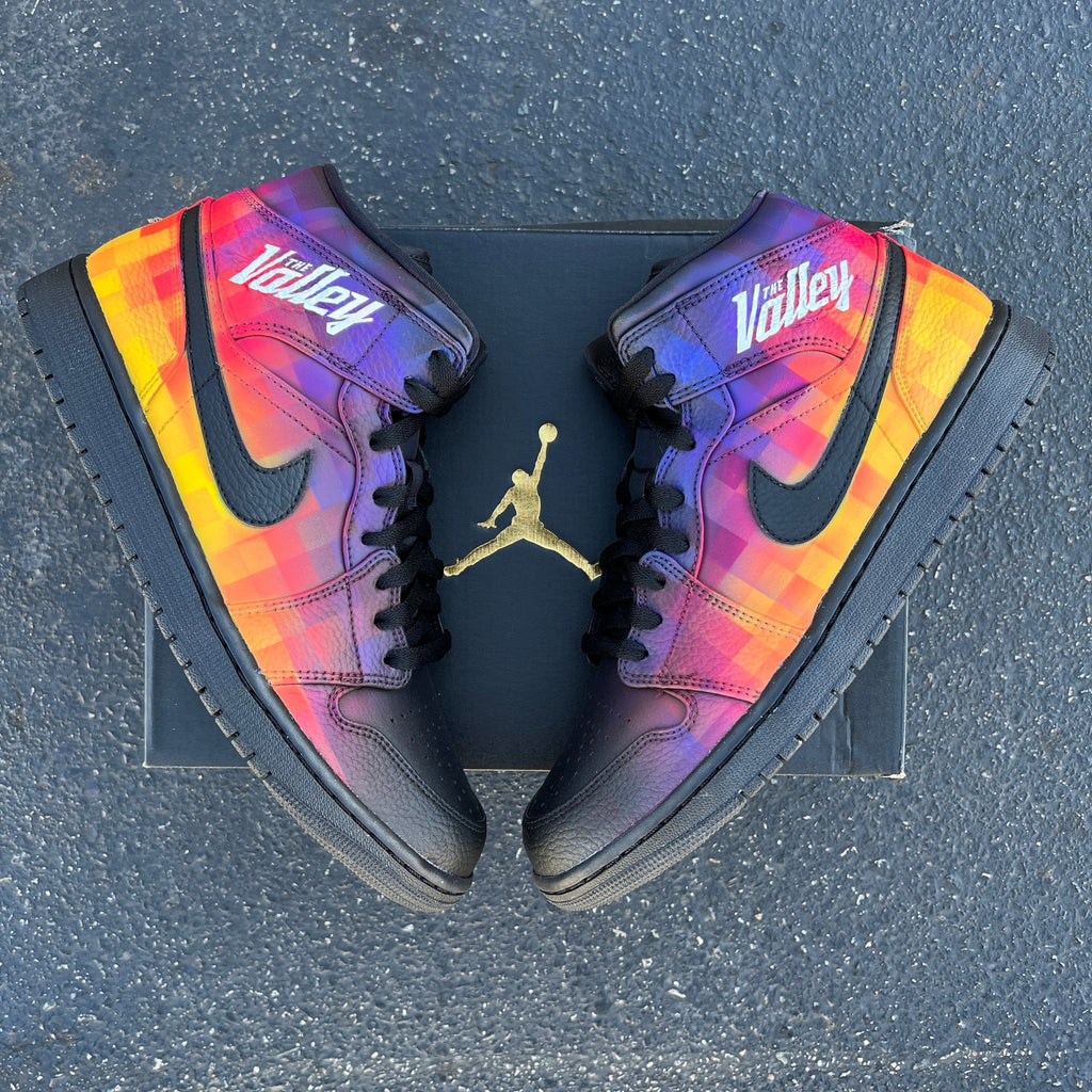 Custom Air Jordan 1 Multicolored With Checkerboard Pattern