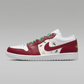 Custom Air Jordan 1 White Maroon Christmas Pattern