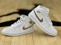 Custom Air Jordan 1 White With Gold Glitter