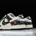 Custom Dunk Black and White LV Pattern