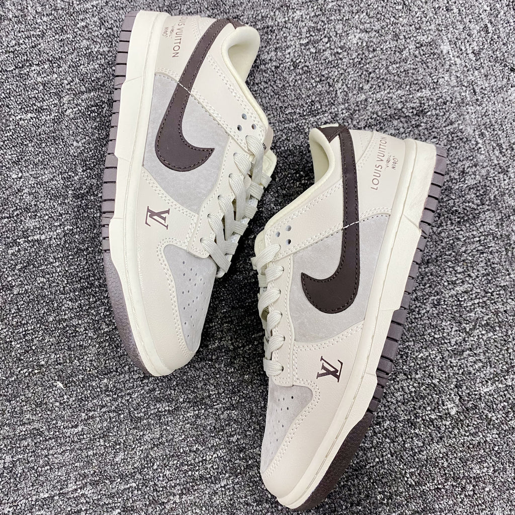 Custom Dunk Cream LV Logo