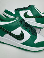 Custom Dunk Green Rhinestones Satin Laces