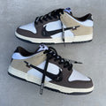 Custom Dunk White Brown Suede Design