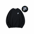 Custom Embroidery Nike Sweatshirt Black With Blue Floral