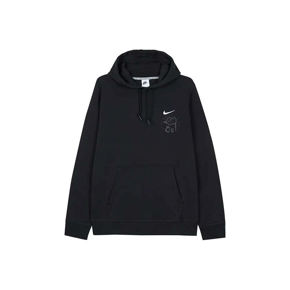 Custom Embroidery Nike Sweatshirt Black With Cat And Leaf
