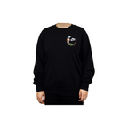 Custom Embroidery Nike Sweatshirt Black With Floral Crescent Design