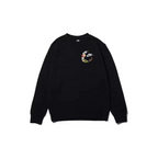 Custom Embroidery Nike Sweatshirt Black With Floral Crescent Design