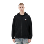 Custom Embroidery Nike Sweatshirt Black With Red Floral