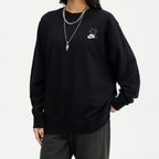 Custom Embroidery Nike Sweatshirt With Fireworks Pattern Black