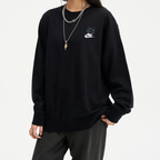 Custom Embroidery Nike Sweatshirt With Fireworks Pattern Black