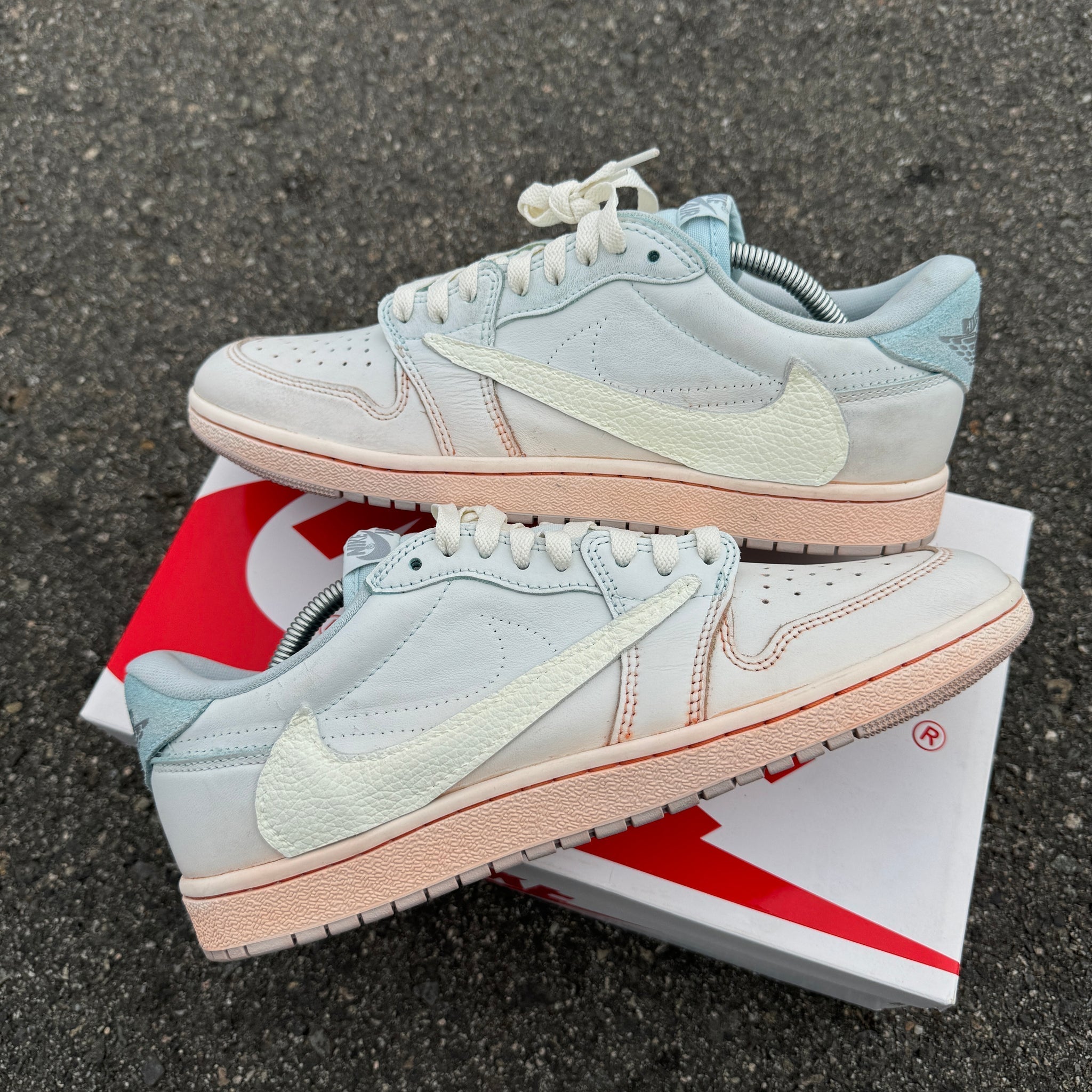 Custom Jordans Travis Scott White With Textured Swoosh