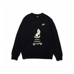 Custom Nike Embroidery Sweatshirt Black Bunny Pattern