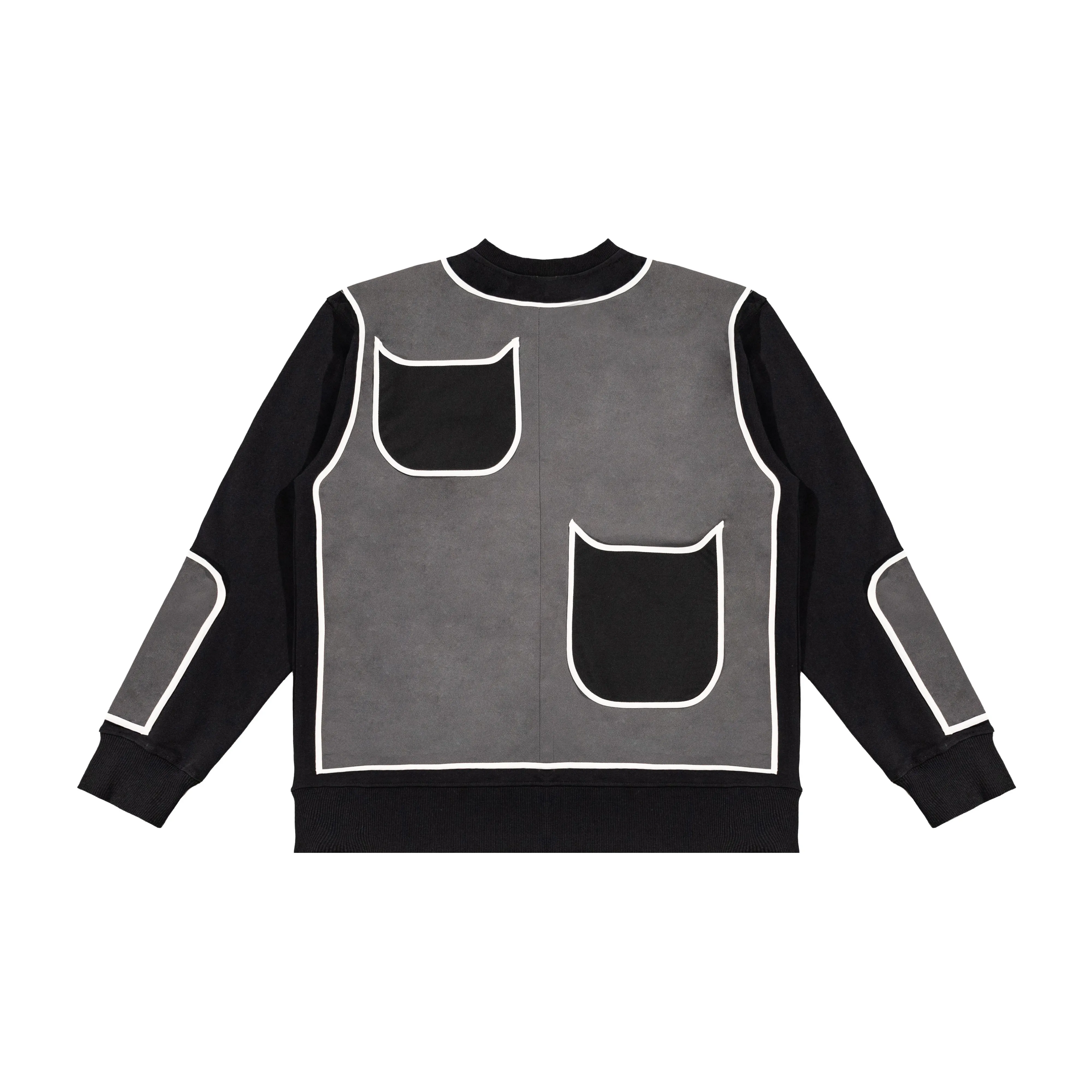 Custom Nike Sweatshirt Black Gray With White Outline Design