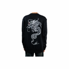 Custom Nike Sweatshirt Black White Dragon