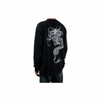 Custom Nike Sweatshirt Black White Dragon