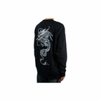Custom Nike Sweatshirt Black White Dragon