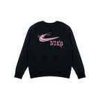 Custom Nike Sweatshirt Black With Pink Logo Design