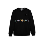 Custom Nike Sweatshirt Black With Planets Pattern