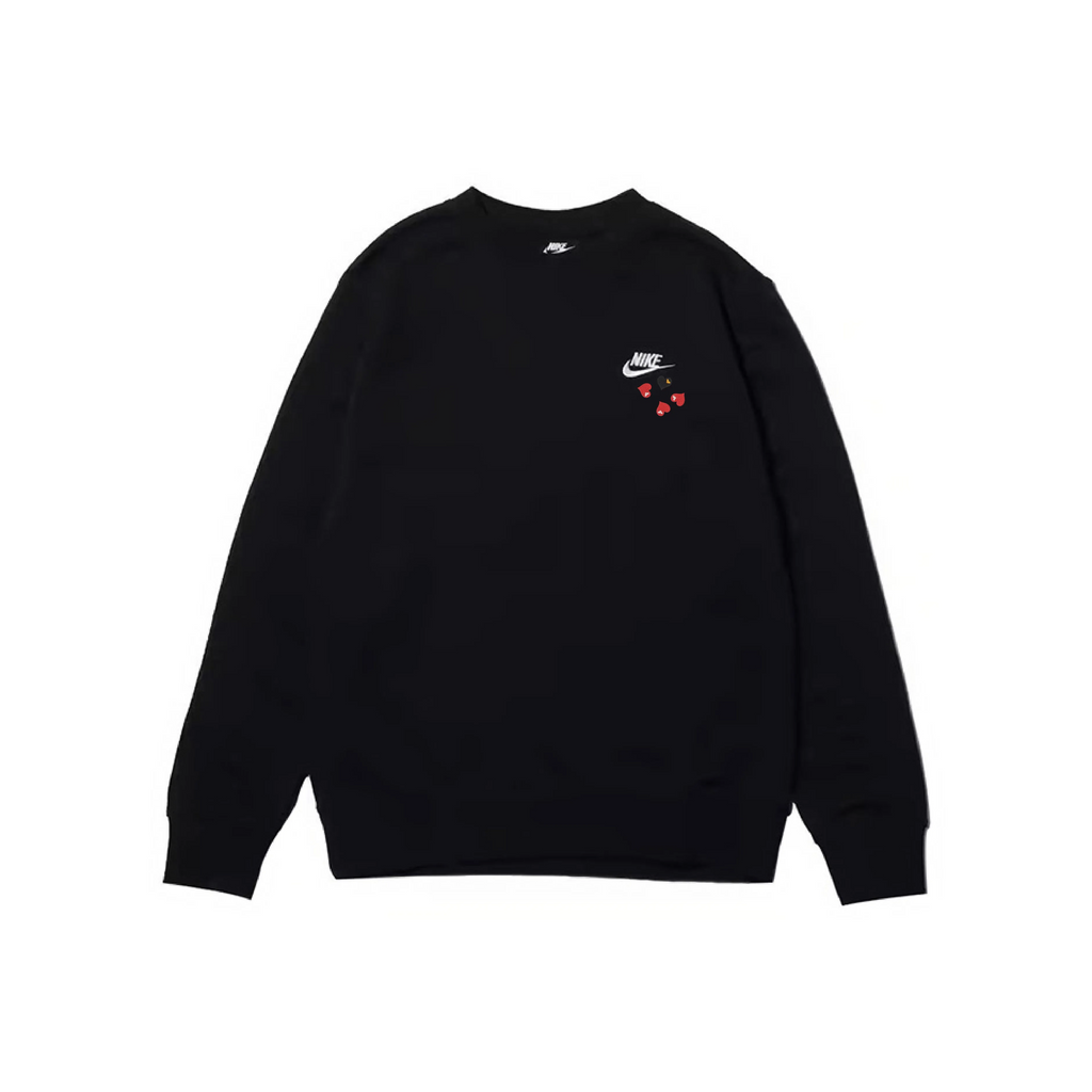 Custom Nike Sweatshirt Black With Red Heart