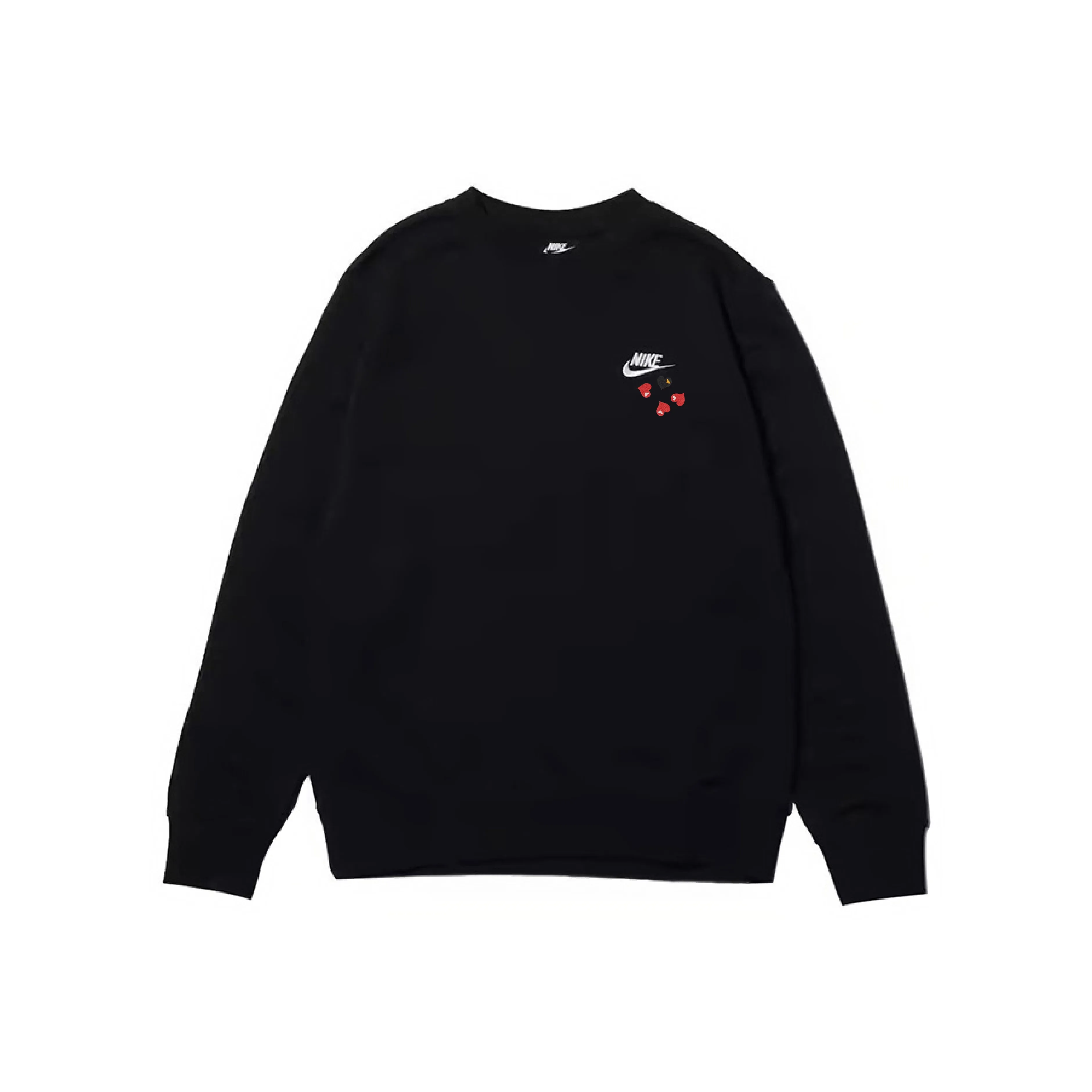 Custom Nike Sweatshirt Black With Red Heart