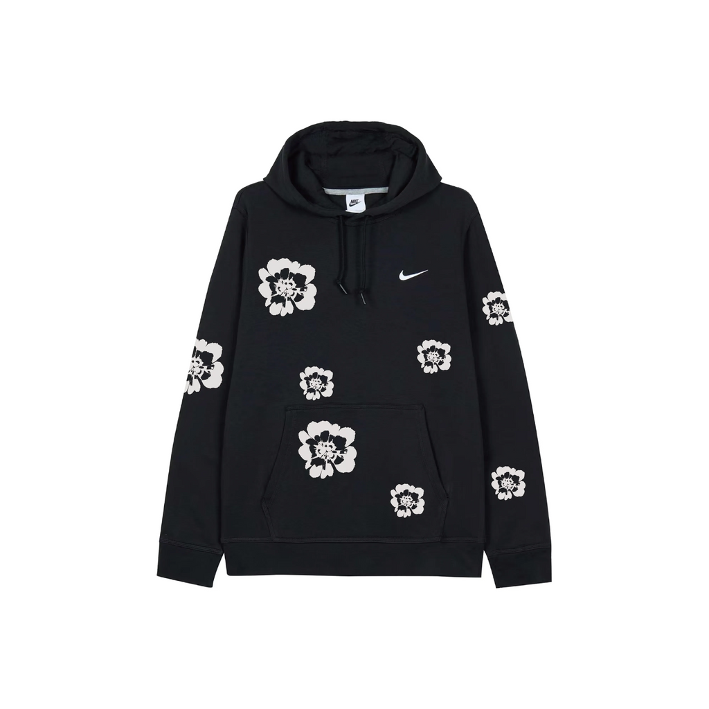Custom Nike Sweatshirt Black With White Flower
